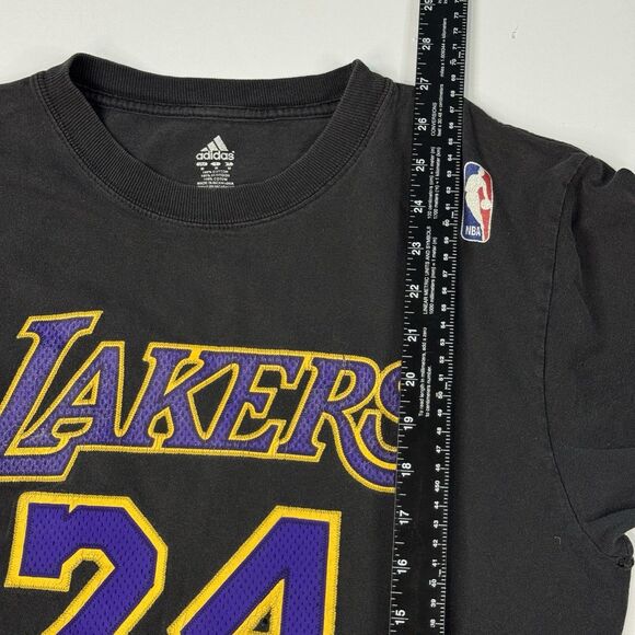 Adidas Kobe Bryant Los Angeles Lakers #24 NBA T-Shirt Black Mens Size M - Picture 7 of 7